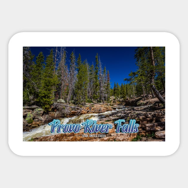 Provo River Falls Sticker by Gestalt Imagery